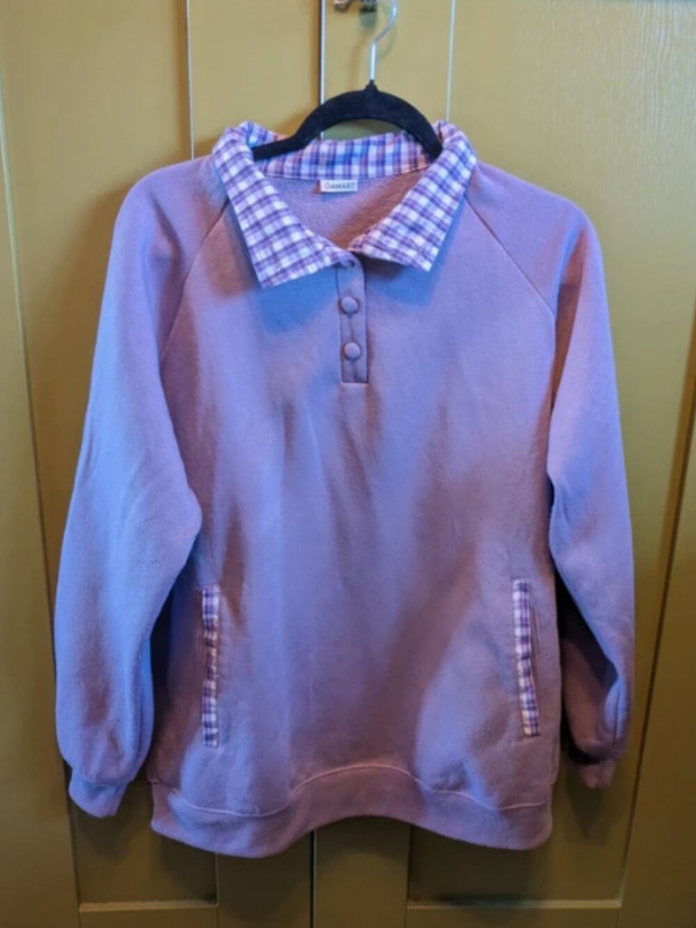 Purple jumper with checked collar